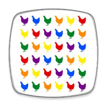Rainbow Chickens - Square fridge magnet - white - Front