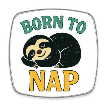 Born to Nap Sloth Illustration - Viereckiger Kühlschrankmagnet - Weiß - Vorne