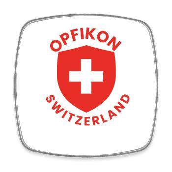 Opfikon Schweiz Schild-Logo - Viereckiger Kühlschrankmagnet - Weiß - Vorne
