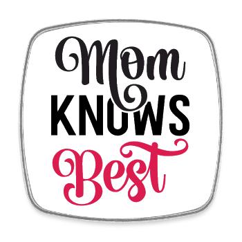 Mama weiß es am besten - Viereckiger Kühlschrankmagnet - Weiß - Vorne
