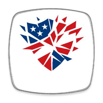 Stop the deportation protest heart - Square fridge magnet - white - Front