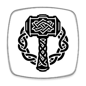 Thor's Hammer – Norse Symbol - Square fridge magnet - white - Front