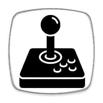 Retro Joystick Arcade Icon - Viereckiger Kühlschrankmagnet - Weiß - Vorne