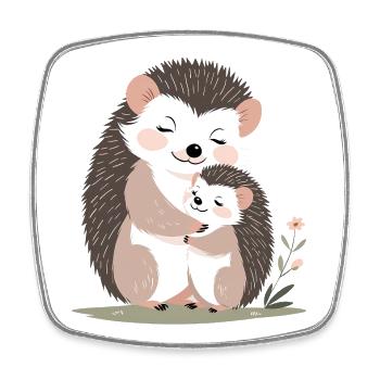 Cuddly hedgehog friendship - Square fridge magnet - white - Front