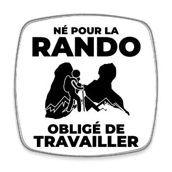 Guadeloupe Hiker Geschenk – Gwada Wander-T-Shirt - Viereckiger Kühlschrankmagnet - Weiß - Vorne
