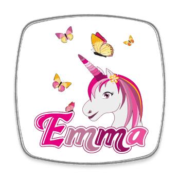 Emma, Mädchenname, Lieblingsname - Viereckiger Kühlschrankmagnet - Weiß - Vorne