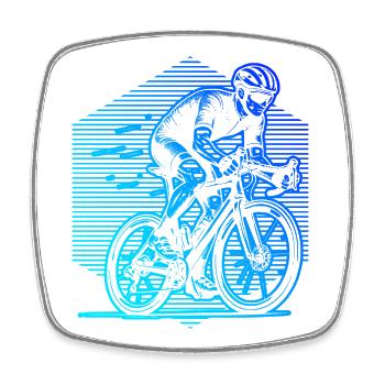 Einfach Roadbike zeitloses Design - Viereckiger Kühlschrankmagnet - Weiß - Vorne