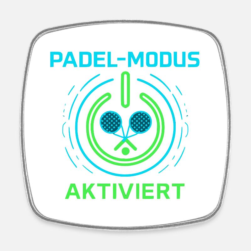 Mode padel activé - Magnet carré - blanc
