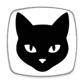 Tête_de_chat - Magnet carré - blanc - Devant