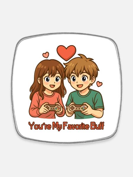 Your favorite partner - Square fridge magnet - white