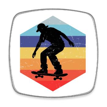 J’adore le motif cool du skateboard pour les skateurs - Magnet carré - blanc - Devant