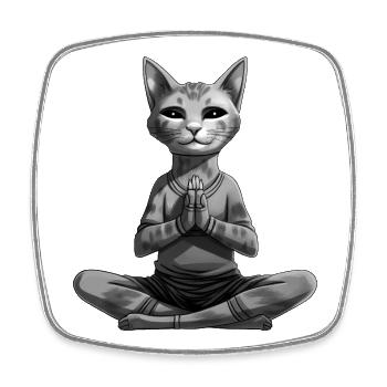 Yoga pour chat - Magnet carré - blanc - Devant