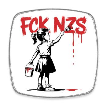 de nazis - T-shirt antifasciste - Magnet carré - blanc - Devant