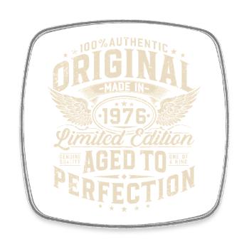 Original 1976 Vintage 50th Birthday Gift - Square fridge magnet - white - Front