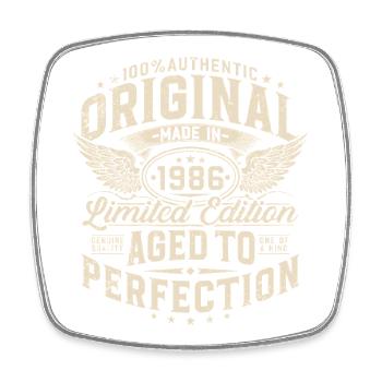 Original 1986 Jahrgang 40. Geburtstag Geschenk - Viereckiger Kühlschrankmagnet - Weiß - Vorne