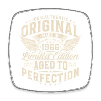 Original 1966 Vintage 60th Birthday Gift - Square fridge magnet - white - Front