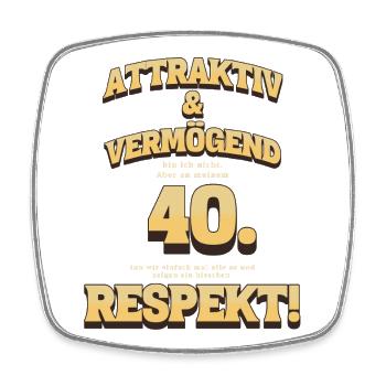 Sarkastischer 40. Geburtstag - Happy Birthday! - Viereckiger Kühlschrankmagnet - Weiß - Vorne