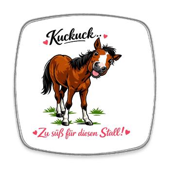 Ein Pferd. Ein Blick. Ganz viel Herz. - Viereckiger Kühlschrankmagnet - Weiß - Vorne