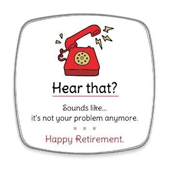 Happy Retirement Funny - Square fridge magnet - white - Front