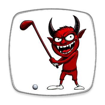 Golf Teufel - Viereckiger Kühlschrankmagnet - Weiß - Vorne