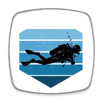 Diving Fokus pur - Viereckiger Kühlschrankmagnet - Weiß - Vorne