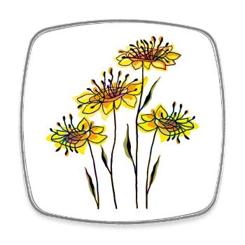 Fleur - Magnet carré - blanc - Devant