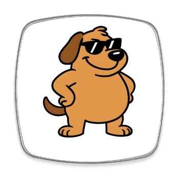 Lässiger Hund mit Sonnenbrille - Viereckiger Kühlschrankmagnet - Weiß - Vorne