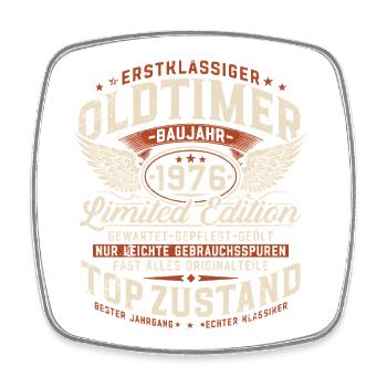 50th Birthday 1976 Vintage Car Gift Retro - Square fridge magnet - white - Front