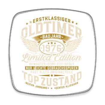 50th Birthday 1976 Vintage Car Gift Retro - Square fridge magnet - white - Front