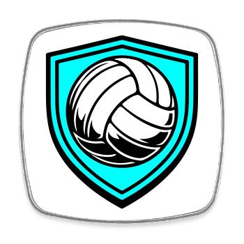 Blason du ballon de volley-ball - Magnet carré - blanc - Devant