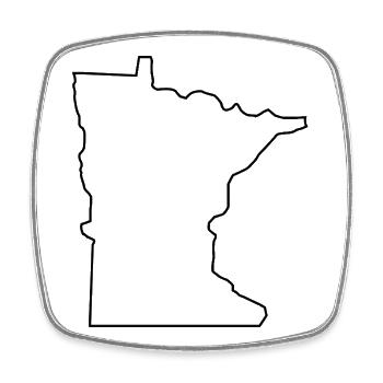Minnesota map - Square fridge magnet - white - Front