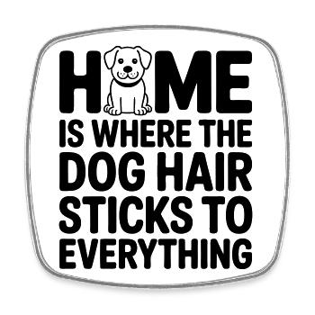 Home with dog for dog owners - Square fridge magnet - white - Front