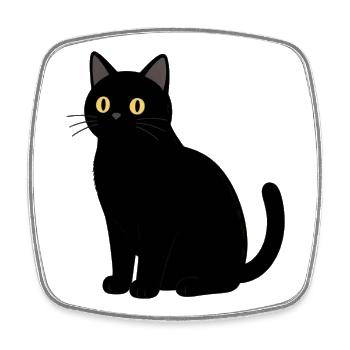 black cat cat black - Square fridge magnet - white - Front