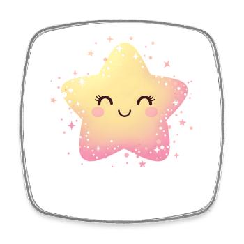 Pastellstern Kawaii Glanz - Viereckiger Kühlschrankmagnet - Weiß - Vorne