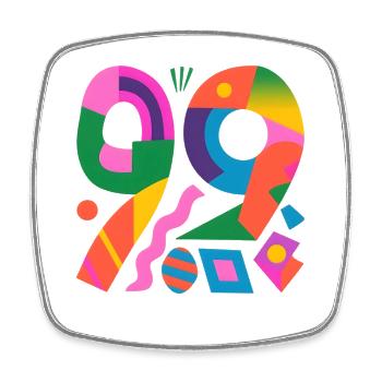 Color Explosion 99 Party - Square fridge magnet - white - Front