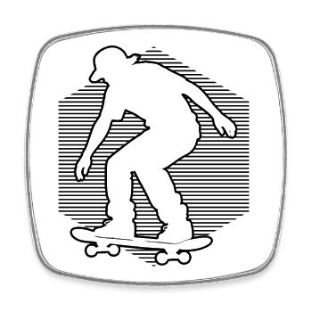 Skateboarding vibes for skaters - Square fridge magnet - white - Front