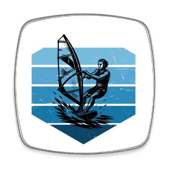 Lustiges Windsurf Motiv - Viereckiger Kühlschrankmagnet - Weiß - Vorne