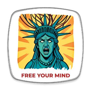 FREE YOUR MIND #3 - freedom & rights - Magnet carré - blanc - Devant