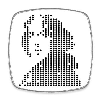 oscar wilde geometric portrait - Square fridge magnet - white - Front
