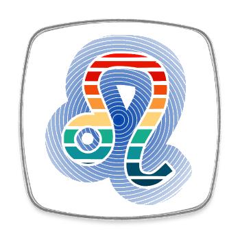 Lion, signe du zodiaque de l’horoscope et de l’astrologie - Magnet carré - blanc - Devant
