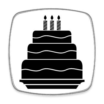 Birthday cake - Square fridge magnet - white - Front