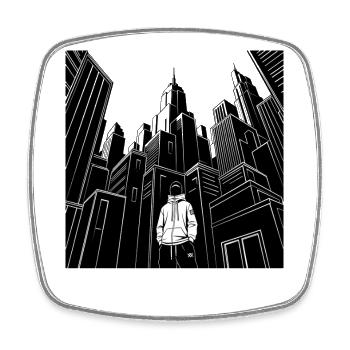 Design de sweat à capuche urbain urbain City Skyline - Magnet carré - blanc - Devant