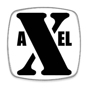 Axel – First Name Design | Minimal Typography - Viereckiger Kühlschrankmagnet - Weiß - Vorne