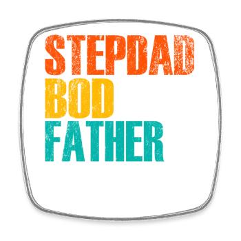 Stepdad Bod Father Figure Gradient - Square fridge magnet - white - Front
