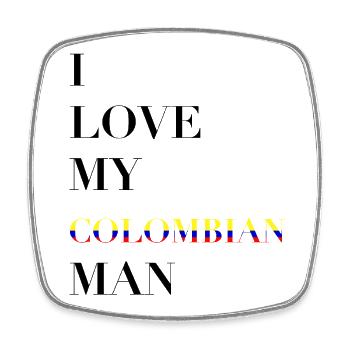 I LOVE MY COLOMBIAN MAN - Viereckiger Kühlschrankmagnet - Weiß - Vorne