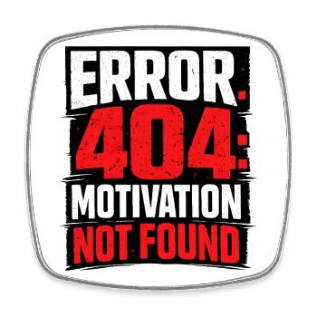 404 - Motivation non trouvée minimaliste - Magnet carré - blanc - Devant