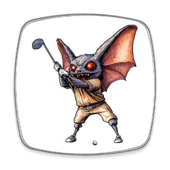 Bats Golf / Golfer Bat - Square fridge magnet - white - Front