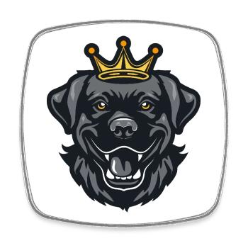 Labrador Hund Krone - Viereckiger Kühlschrankmagnet - Weiß - Vorne