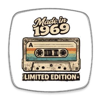 Made in 1969 Retro Kassette Limited Edition - Viereckiger Kühlschrankmagnet - Weiß - Vorne