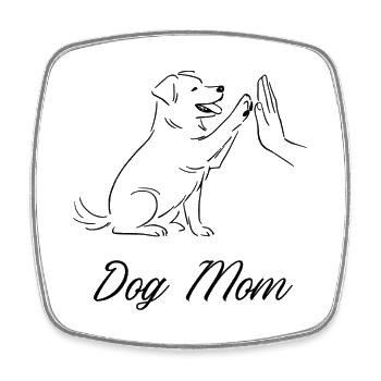 Dog Mom - Square fridge magnet - white - Front